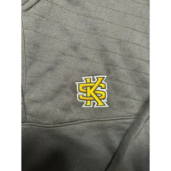 Champion Men's KSU Quarter Snap Pullover Sweatshirt S Black Cotton Blend - Picture 2 of 5